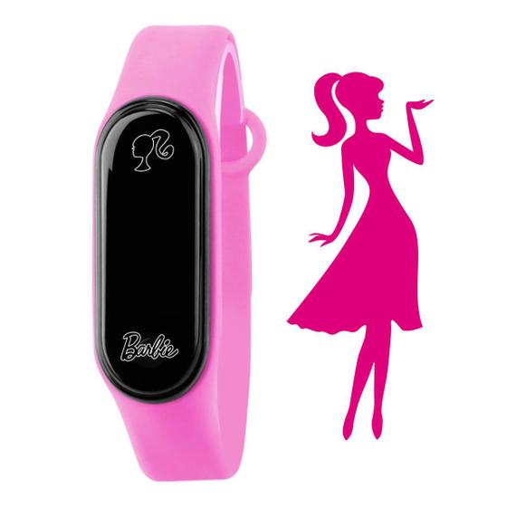 Imagem de Relógio Infantil Digital Rosa Barbie Led a Prova D'água Pulseira Silicone Ajuatável