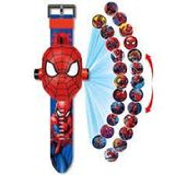 Imagem de Relógio Infantil Esportivo Digital com Tampa Projetor do Homem-Aranha