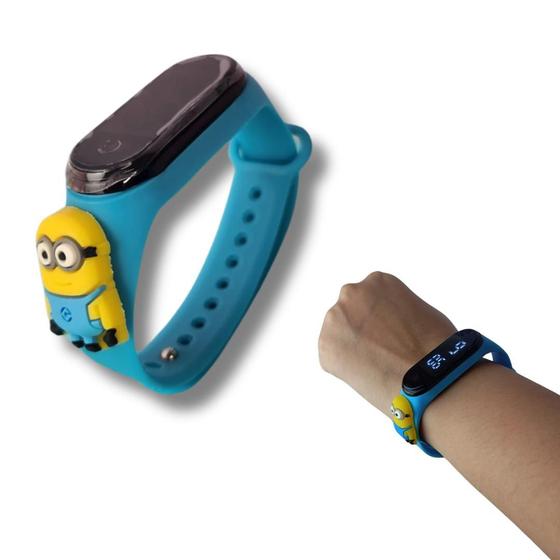 Imagem de Relógio Infantil Menino Minions Azul Digital A Prova Dagua