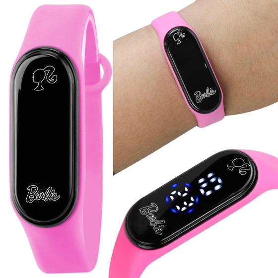 Imagem de Relogio Infantil Rosa Digital Barbie Prova Dagua silicone adolescente criança original menina esportivo data ajustavel