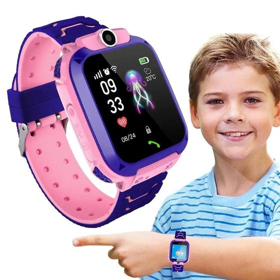 Imagem de Relógio Inteligente Infantil Criança Rastreador Localizador C/câmera Anti-lost Sos Smartwatch ROSA
