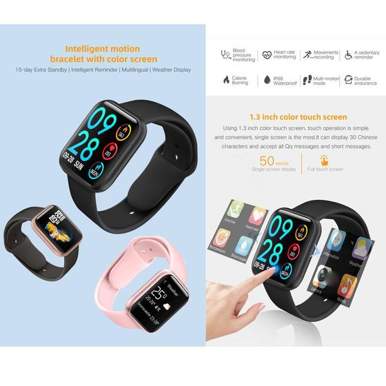 relógio inteligente mulher ip68 à prova dip68 água monitor de freqüência cardíaca fitness rastreador pressão arterial - Preto Menor preço em relógio inteligente mulher ip68 à prova dip68 água monitor de freqüência cardíaca fitness rastreador pressão arterial - Preto