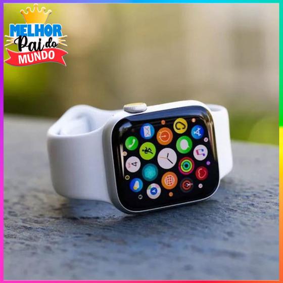 Imagem de Relógio Inteligente Presente Amigo Secreto Smart watch Serie 9 Branco Troca Foto de Fundo