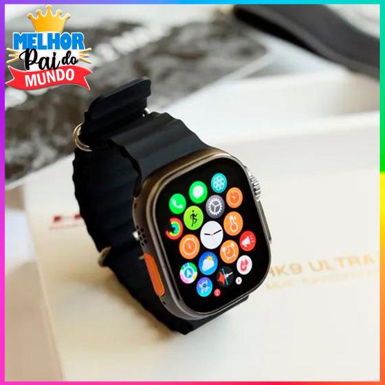 Imagem de Relógio Inteligente Presente para o Papai Smartwatch Tela Grande Melhor Carregador Preto Masculino e Feminino