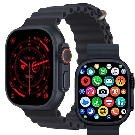 Imagem de Relógio Inteligente S10 Ultra Masculino Feminino Lançamento 2025 + 4 pulseiras Indução Bussola Gps para Atividades Físicas