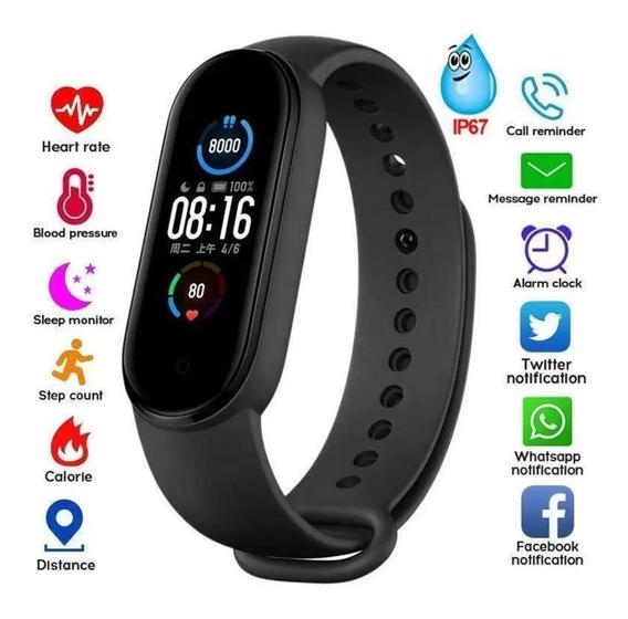 Imagem de Relógio Inteligente Smart Watch DM7 Pulseira Fitness Academia Corrida Esportivo