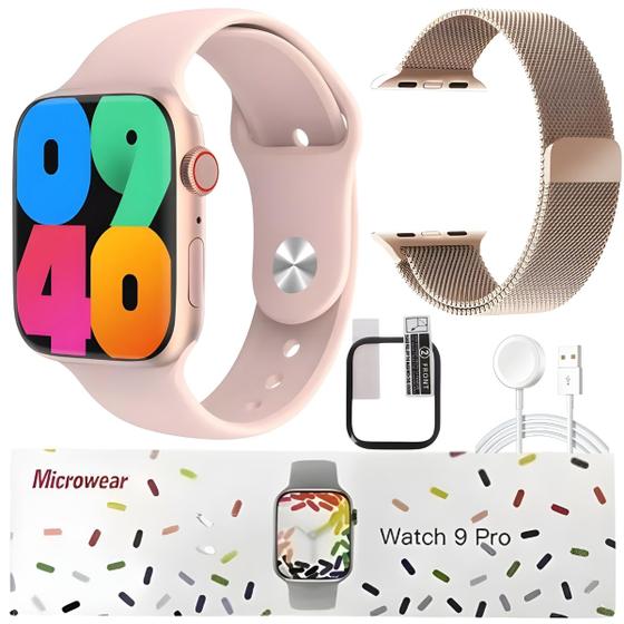 Imagem de Relógio Inteligente Smart Watch W29 Pro Lançamento Series 9 Kit C/Pulseira e Pelicula Extra C/Nf