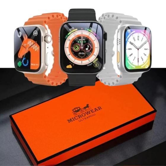 Imagem de Relogio Inteligente Smart Watch W69 Ultra Mini Gps Nfc Tela Amoled Masculino Feminino Series 9