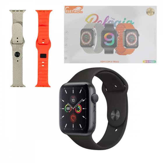 Imagem de Relógio Inteligente Smartwatch 49mm com 03 Pulseiras Eletromex W9 MAX