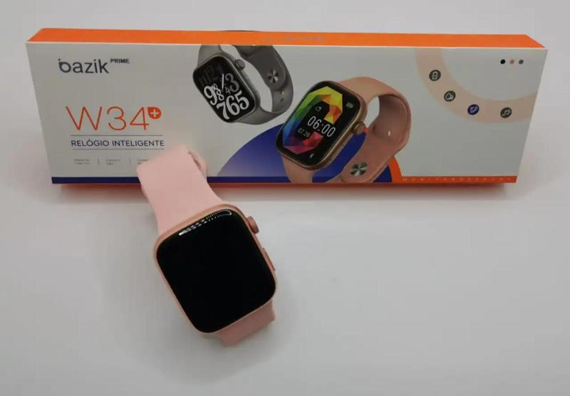 Relogio inteligente smartwatch BAZIK PRIME W34 Basik Prime W 34 Smartwatch e Acessorios Magazine Luiza