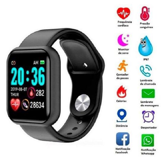 Relogio Inteligente Smartwatch Bluetooth Preto compativel com IPHONE ...