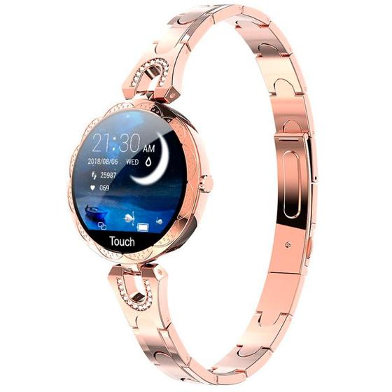 Imagem de Relógio Inteligente Smartwatch Feminino Smart Bracelet Touch Screen Dourado