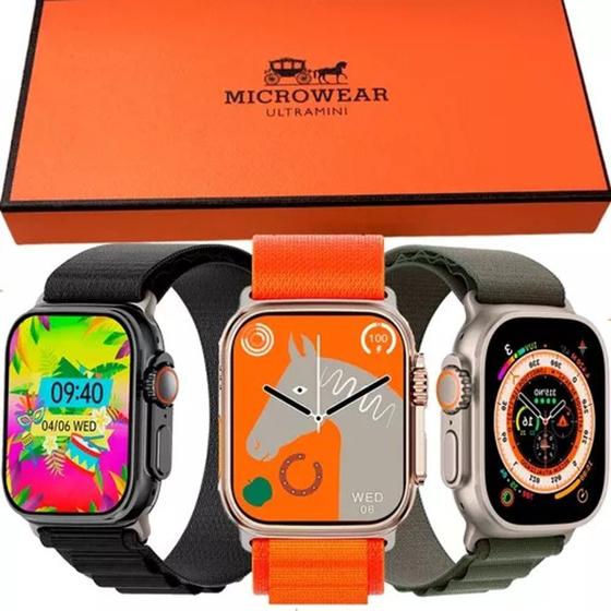 Imagem de Relógio Inteligente Smartwatch Microwear W69 Ultra Mini serie 9 duas pulseiras 45mm