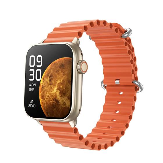 Imagem de Relógio Inteligente Smartwatch S9 Ultra 9 Laranja Com Gps Bússola + Pulseira Alpine Cor Da Caixa