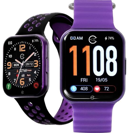 Imagem de Relógio Inteligente Smartwatch Smart Feminino Roxo Lilás Preto Champion Ch50033N