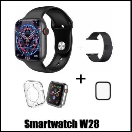 Relogio Inteligente Smartwatch W28 Pro Série 8 Preto + Acessorios Menor preço em Relogio Inteligente Smartwatch W28 Pro Série 8 Preto + Acessorios