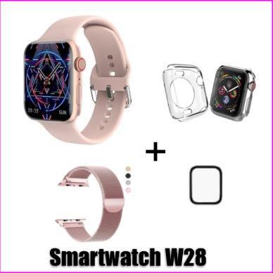 Relogio Inteligente Smartwatch W28 Pro Série 8 Rosa + Acessorios Menor preço em Relogio Inteligente Smartwatch W28 Pro Série 8 Rosa + Acessorios