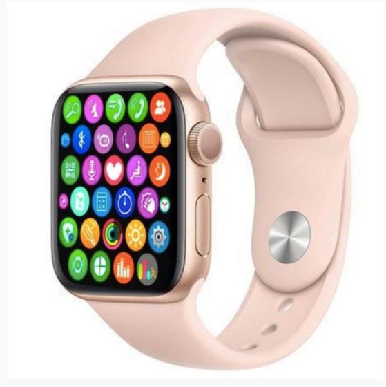 Relógio Inteligente Smartwatch W34S Rosa Android iOS Bluetooth Troca Pulseira Atende e Faz Chamadas - SHOPPIND MD Imagem de Relógio Inteligente Smartwatch W34S Rosa Android iOS Bluetooth Troca Pulseira Atende e Faz Chamadas