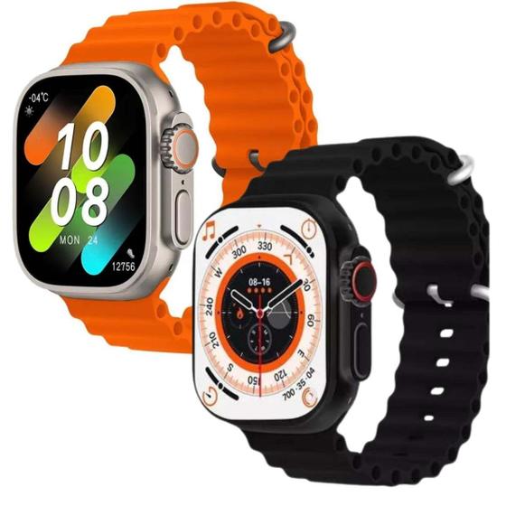 Imagem de Relógio inteligente Smartwatch W69+(Ultra Plus) Series 10 GPS NFC Tela Super Amoled 2.2" Bateria 450mah  2GB Armazenamento interno