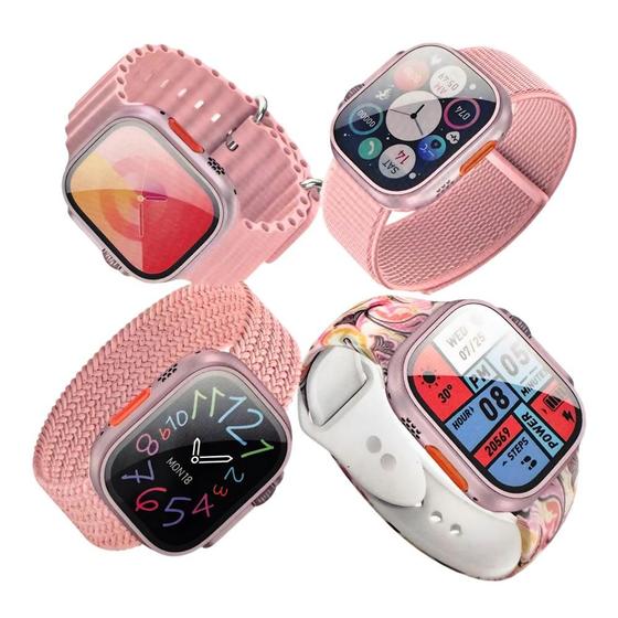 Imagem de Relógio Inteligente Smartwatch W73 Pro + 4 Pulseiras Bazik Prime