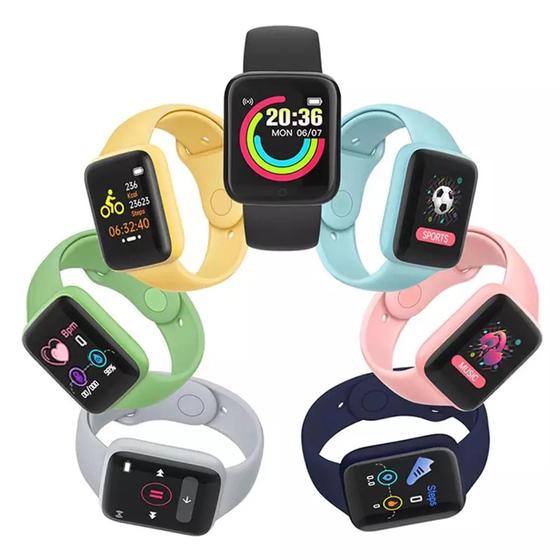 Relógio Inteligente SMARTWATCH Y68 MACARONS Bluetooth FitPro Menor preço em Relógio Inteligente SMARTWATCH Y68 MACARONS Bluetooth FitPro
