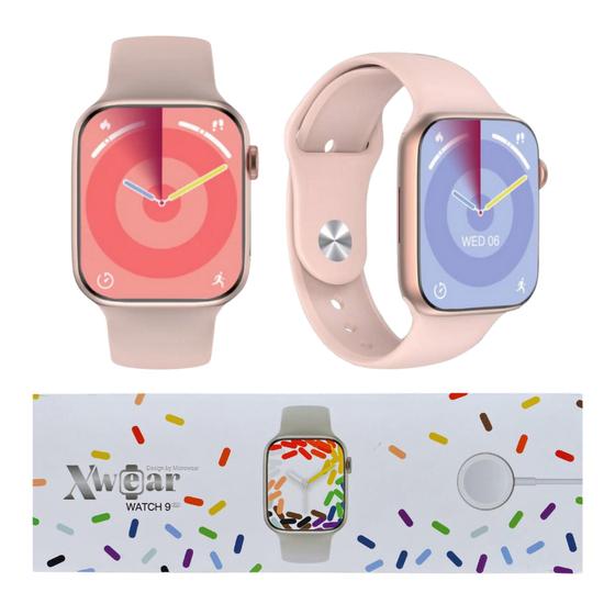 Imagem de Relógio Inteligente Smarwatch W99 Pro Rose Gold 45mm Feminino + Pulseira Extra