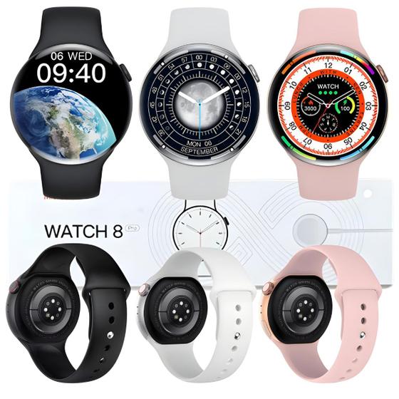 Imagem de Relógio Inteligente W28 Pro Smart Watch Redondo Nfc Gps Indução Series 8 Original Microwear C/Nf