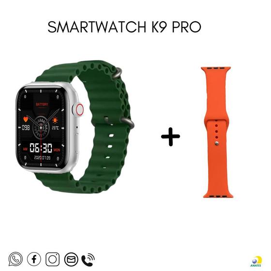 Imagem de Relógio lançamento Smartwatch K9 PRO 45mm Serie 9 Chamada C/ 2 Pulseiras