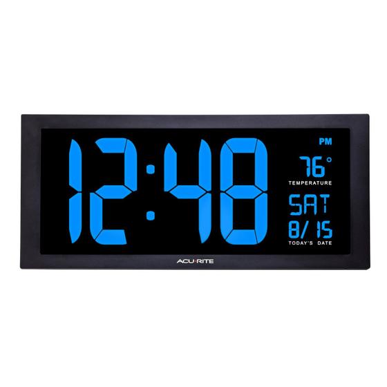 Imagem de Relógio LED AcuRite 76100M com Temperatura e Data - Display de 45cm (Azul)