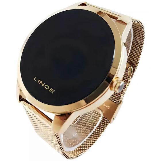 Imagem de Relógio Lince Digital Led Dourado Esteira Mdg4586l Grande