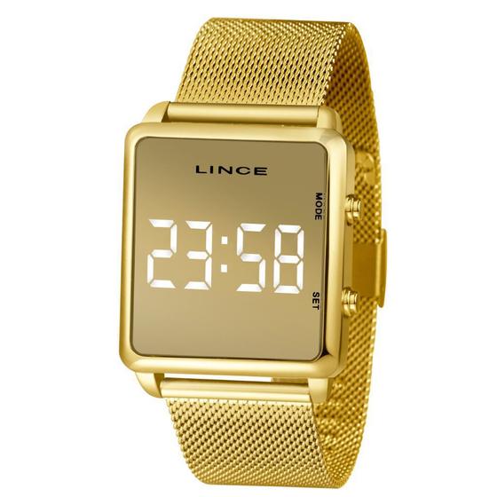 Imagem de Relogio Lince Feminino Digital Espelhado Dourado Mdg4619l