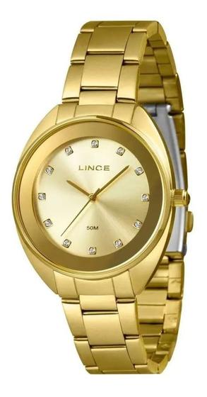 Imagem de Relógio Lince Feminino Dourado Fundo rosa LRGJ151L38CIKX