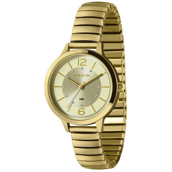 Imagem de Relógio LINCE feminino mola dourado LRG4740L36 C2KX