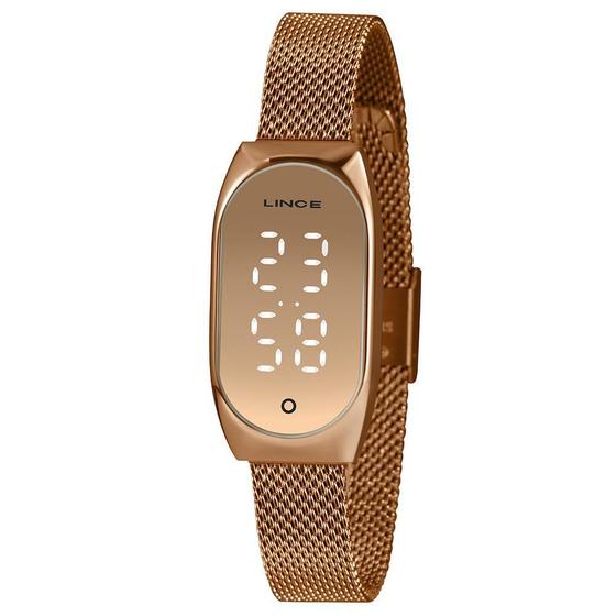 Imagem de Relógio Lince Feminino Ouro Rose Digital Led Ldr4706L Touch