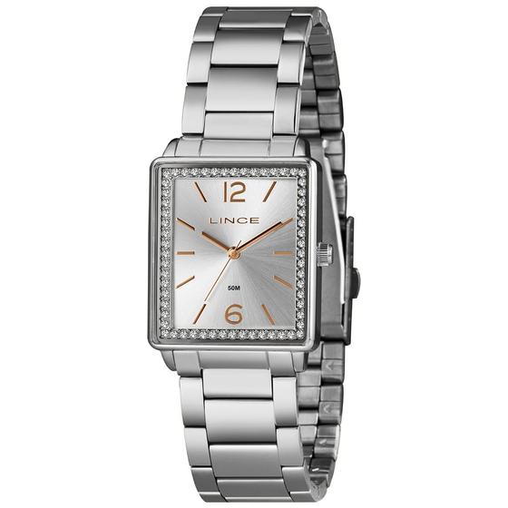 Imagem de Relógio LINCE feminino quadrado prata LQM4737L28 S2SX