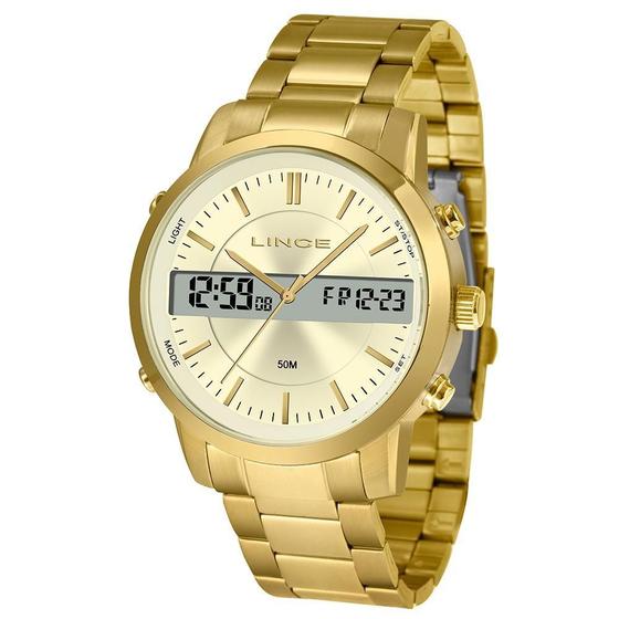 Imagem de Relogio Lince Masculino Dourado Anadigi Mag4489L C1Kx