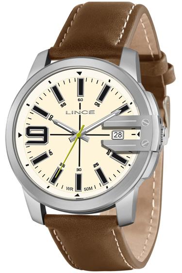 Imagem de Relógio LINCE masculino prata couro marrom MRC4708L E2MX