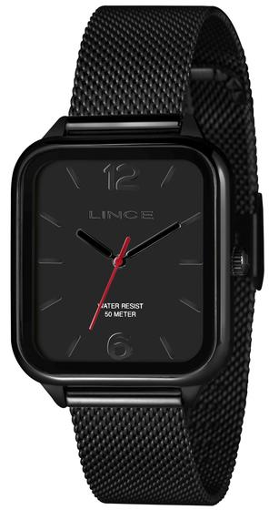 Imagem de Relogio Lince Masculino quadrado preto minimalista moderno classico social sofisticado pulseira esteira MQNA213L34 PGPX