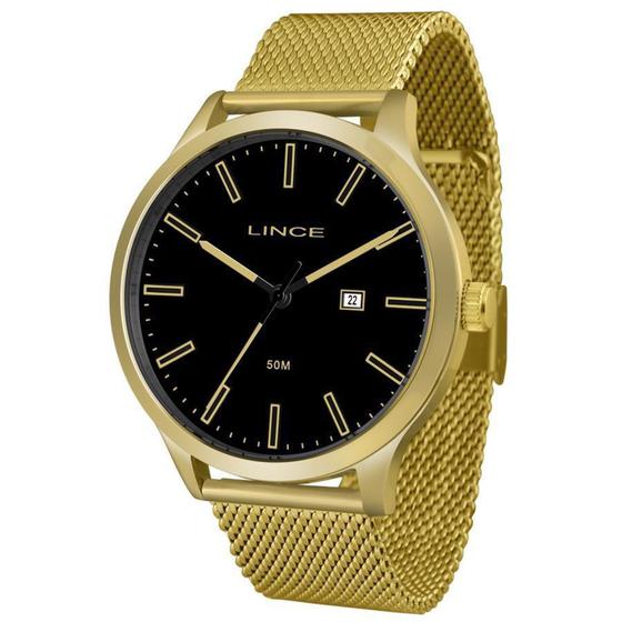 Relógio Lince Masculino Ref: Mrg4494l P1kx Mesh Dourado Menor preço em Relógio Lince Masculino Ref: Mrg4494l P1kx Mesh Dourado