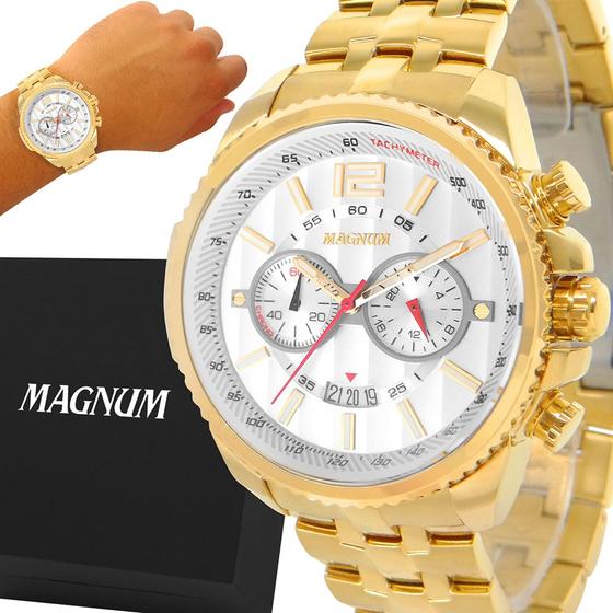 Imagem de Relógio Magnum Masculino Dourado Original 2 anos Garantia