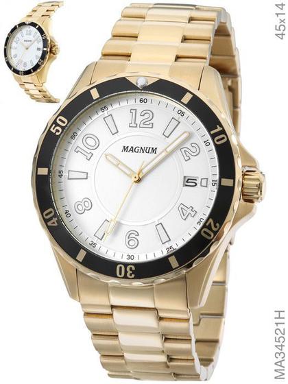 Imagem de Relógio Magnum Masculino Sports MA34521H Pulseira Dourada