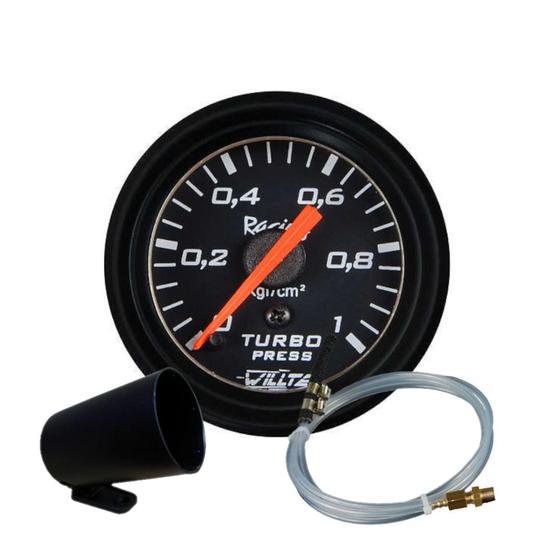 Imagem de Relógio Manômetro Pressão Turbo 1Kg + Copo + Kit Instalação P