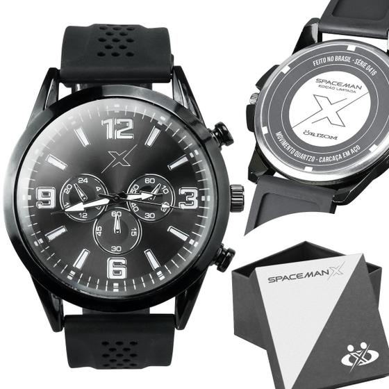 Imagem de relogio masculino aço inoxidável original pulseira ajustável social ajustavel ponteiro presente preto casual analogico