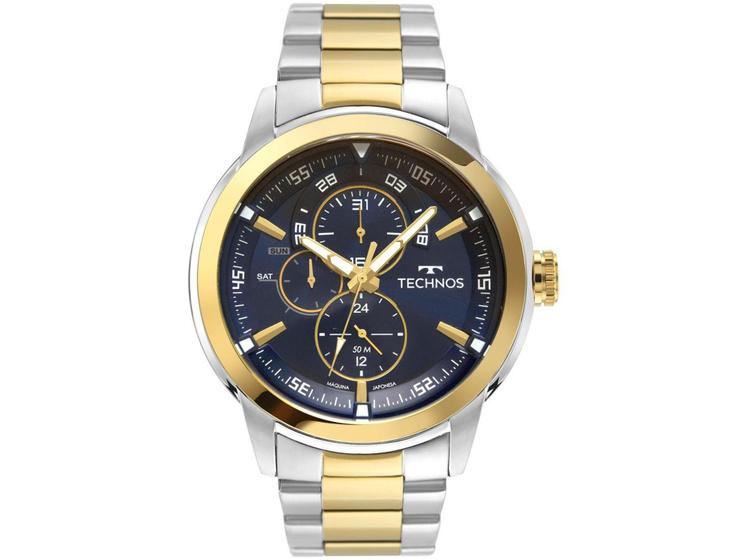 Imagem de Relógio Masculino Analógico Technos Grandtech - 6P57AE/1A Prata e Dourado