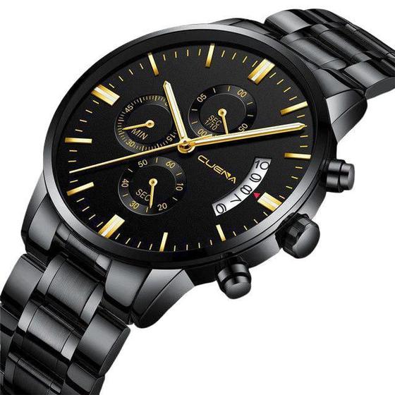 De Pulsera Reloj Cuena Precio Marca Cuena Relógio Masculino Black