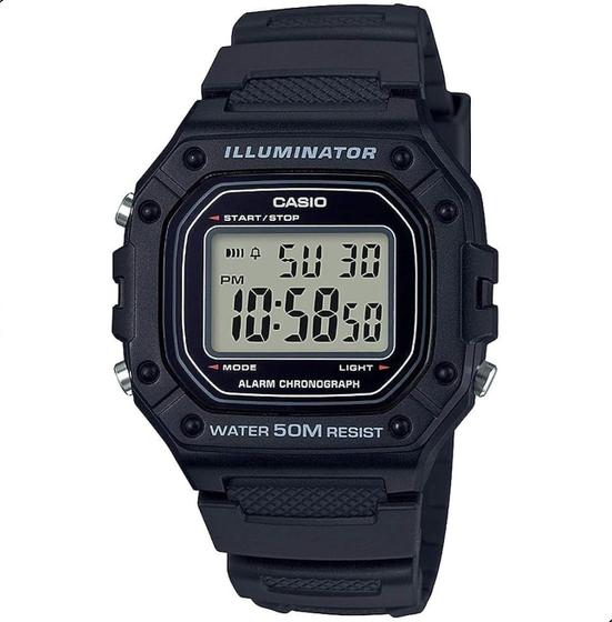 Relógio Masculino Casio Digital Preto Esportivo W-218H-1AVDF Imagem de Relógio Masculino Casio Digital Preto Esportivo W-218H-1AVDF