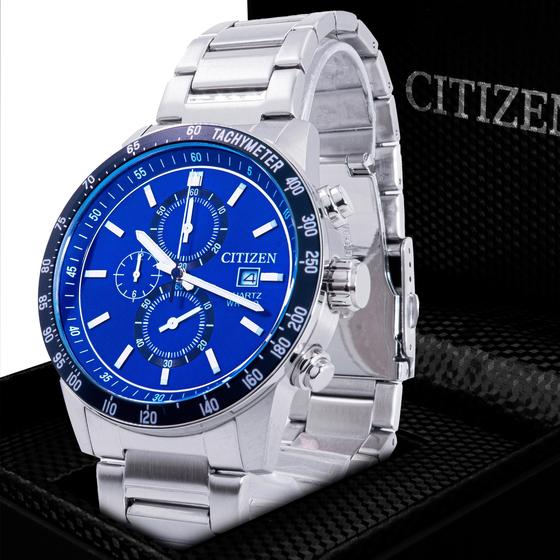 Imagem de Relógio Masculino Citizen Prata Cronógrafo Original Prova D'água Garantia 2 anos TZ31169F