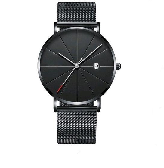 Imagem de Relógio Masculino Classic Black Quartzo Pulseira Malha Aço