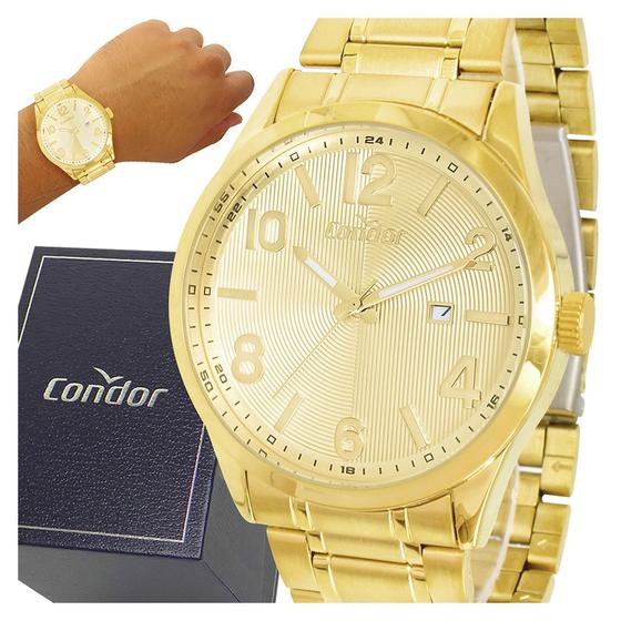 Imagem de Relógio Masculino Condor Dourado Original 1 Ano De Garantia