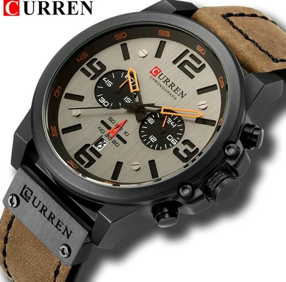 Imagem de Relógio Masculino Curren 8314  Funcional Pulseira Couro